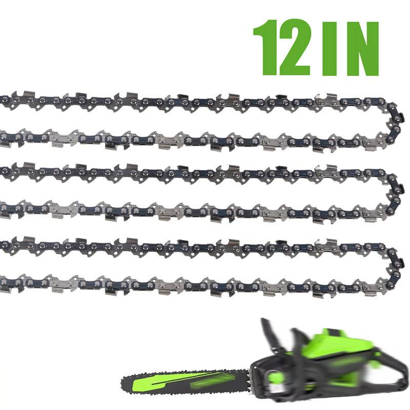 1/2/3 Pcs 12 Inch Metal Chainsaw Chain Spare Parts 45 Drive Links Saw Chain 3/8" LP .043" Gauge Semi Chisel For Wood Cutting