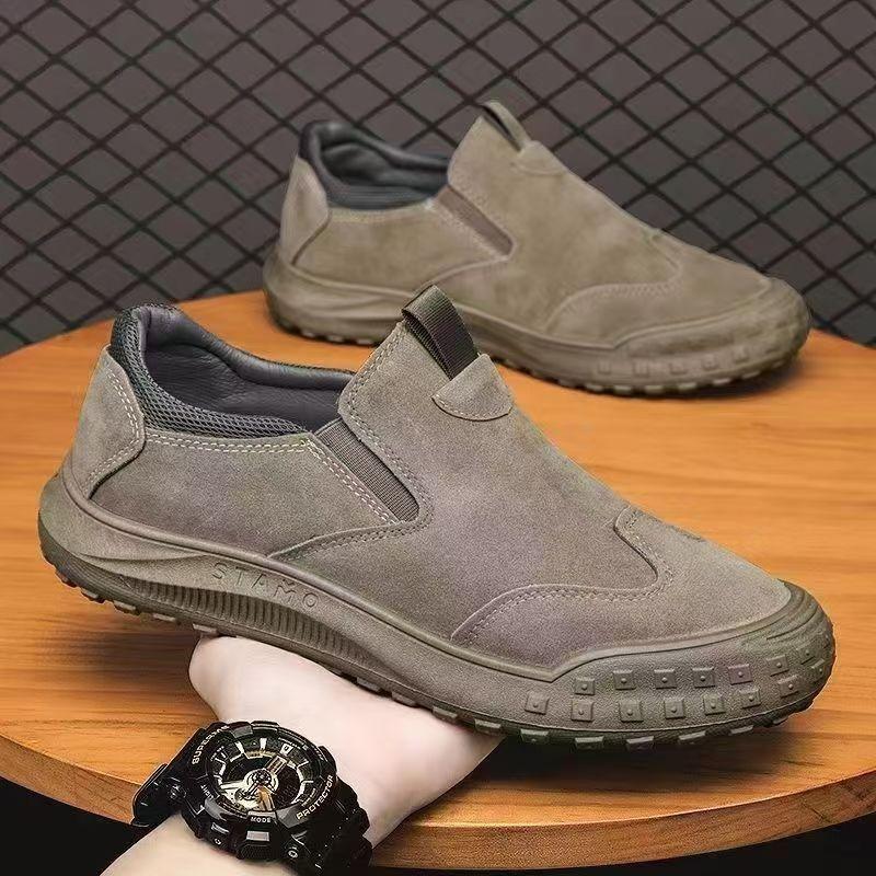 Men Casual Shoes Sports Comfortable Slip-On Flat Sneakers Fashion Street Trendy Breathable Plus Size Driving Shoes