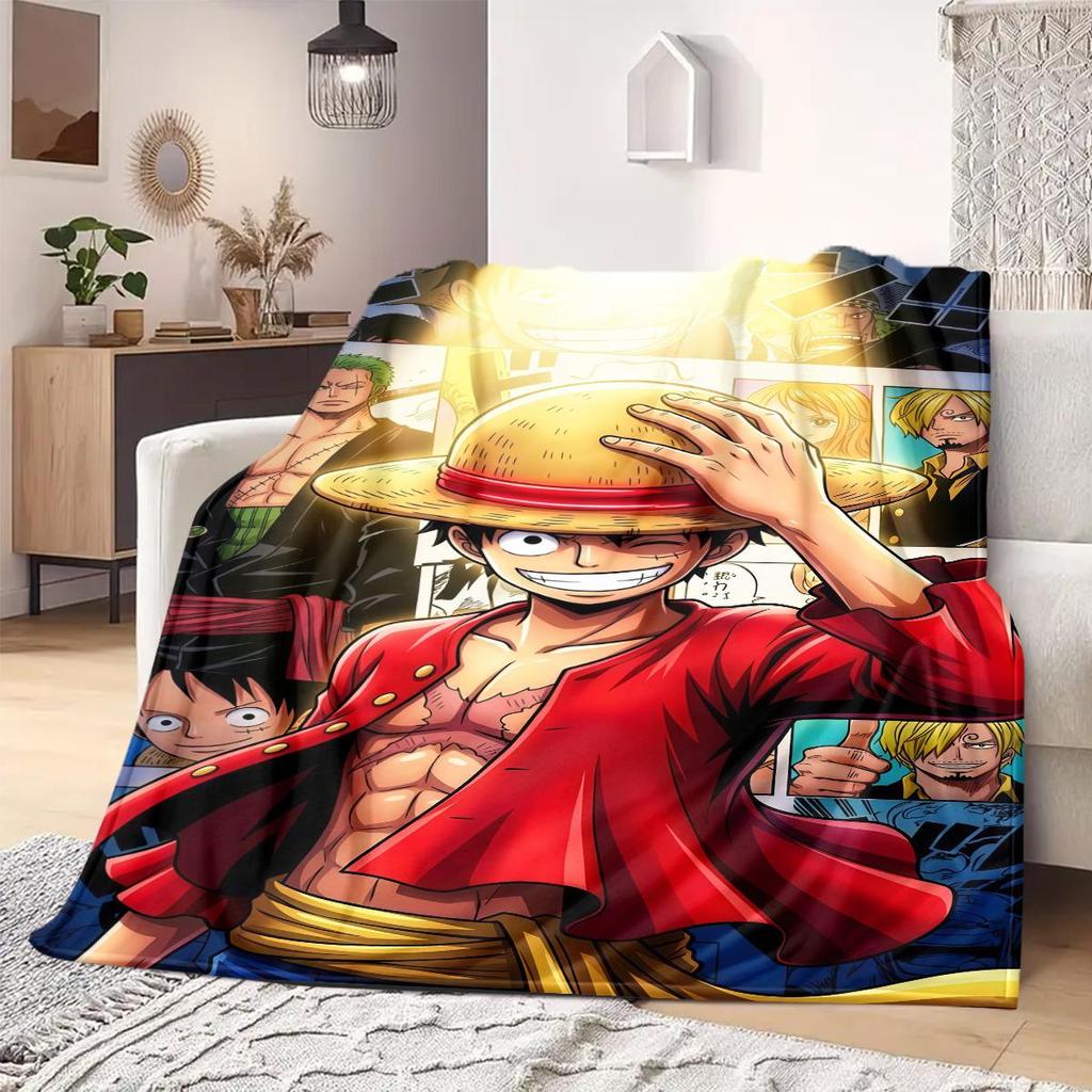 OnePiece Anime Print Blanket Warm  Comfortable Flannel Blanket Suitable for Bedrooms, Sofas, Beds, Chairs, Picnics, Travel