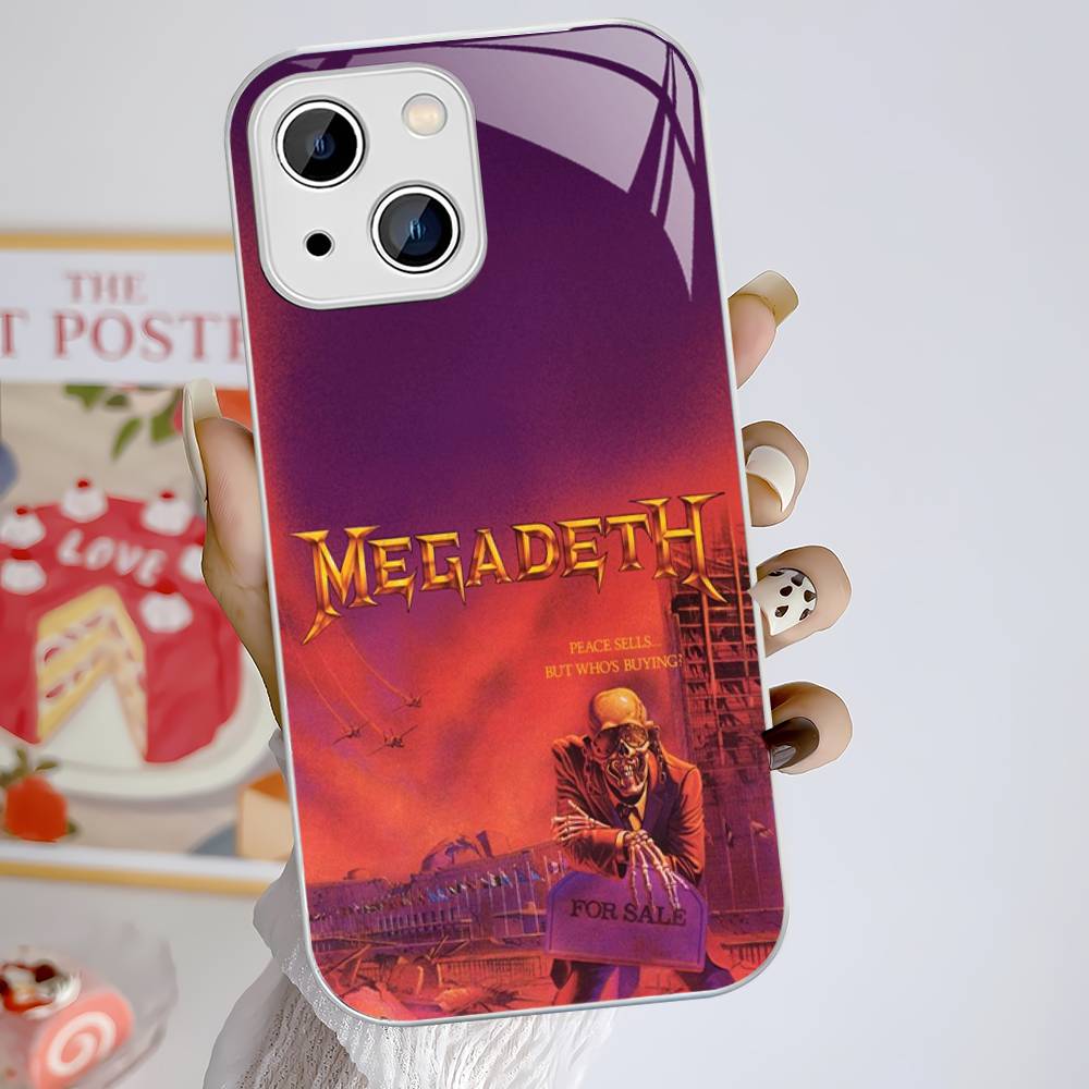 Music Band M-Megadeth Tempered Glass For Iphone 14 13 12 11 Pro Mini XS MAX 14Plus X XS XR Cover