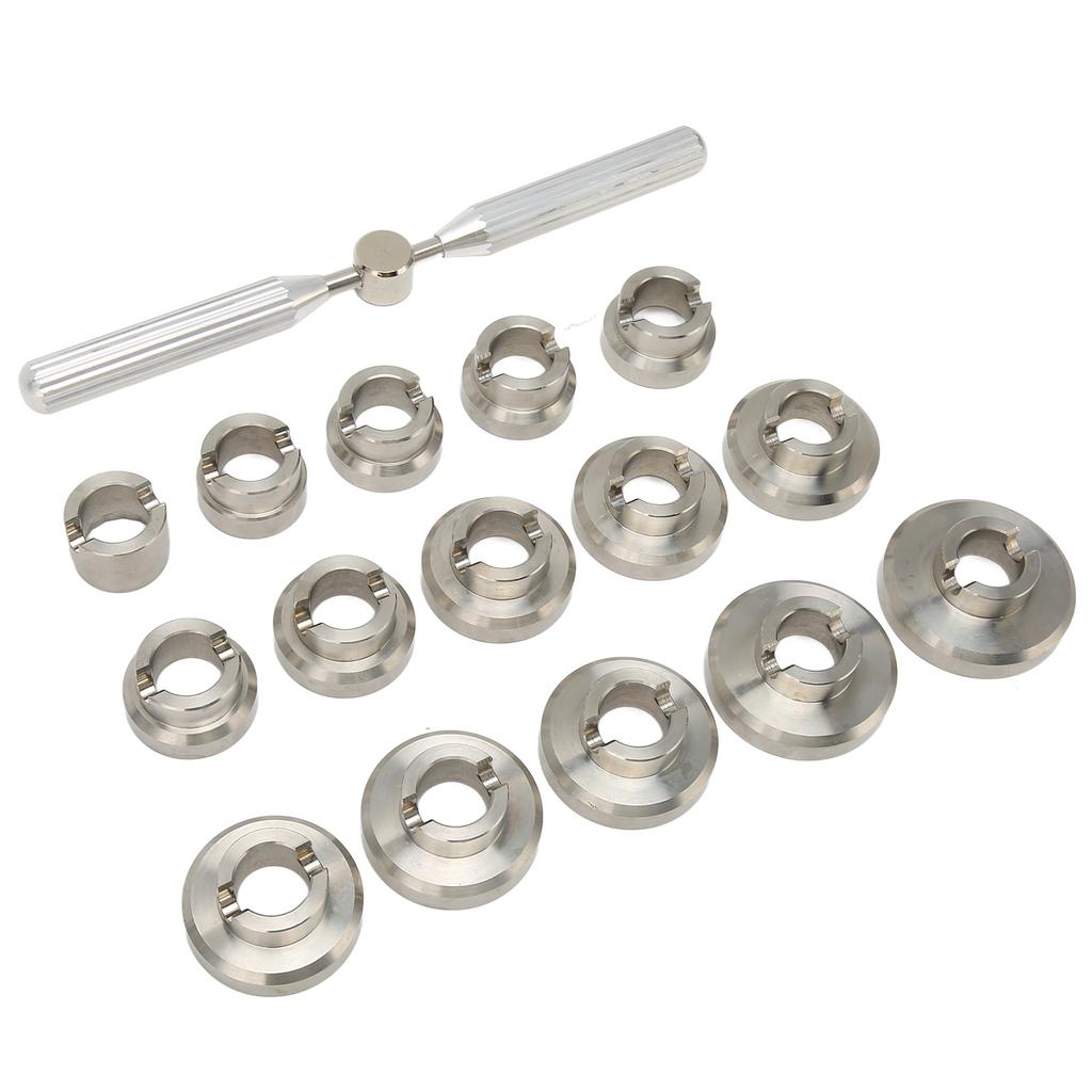 15 Dies Watch Back Cover Opener Kit Different Sizes Stainless Steel Watch Back Cover Removal Repair