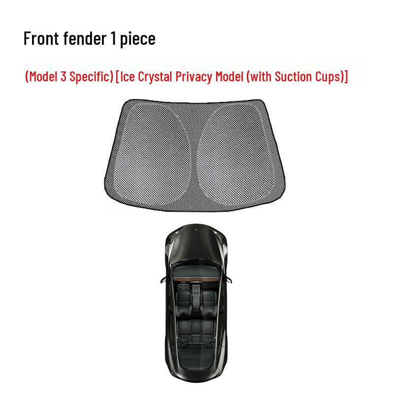 Tesla Model 3/Y Sunshade with Suction Cup - Ice Crystal Opaque Side Window Protection