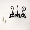 Charming Cat Metal Wall Art Elegant Living Room and Bedroom Decor Sculpture