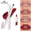 Dimshow Matte Lip Liner Lipstick 2 In 1 Pen Long Wearing Non Transfer Sexy Red Rotating Double Headed Makeup Cosmetics