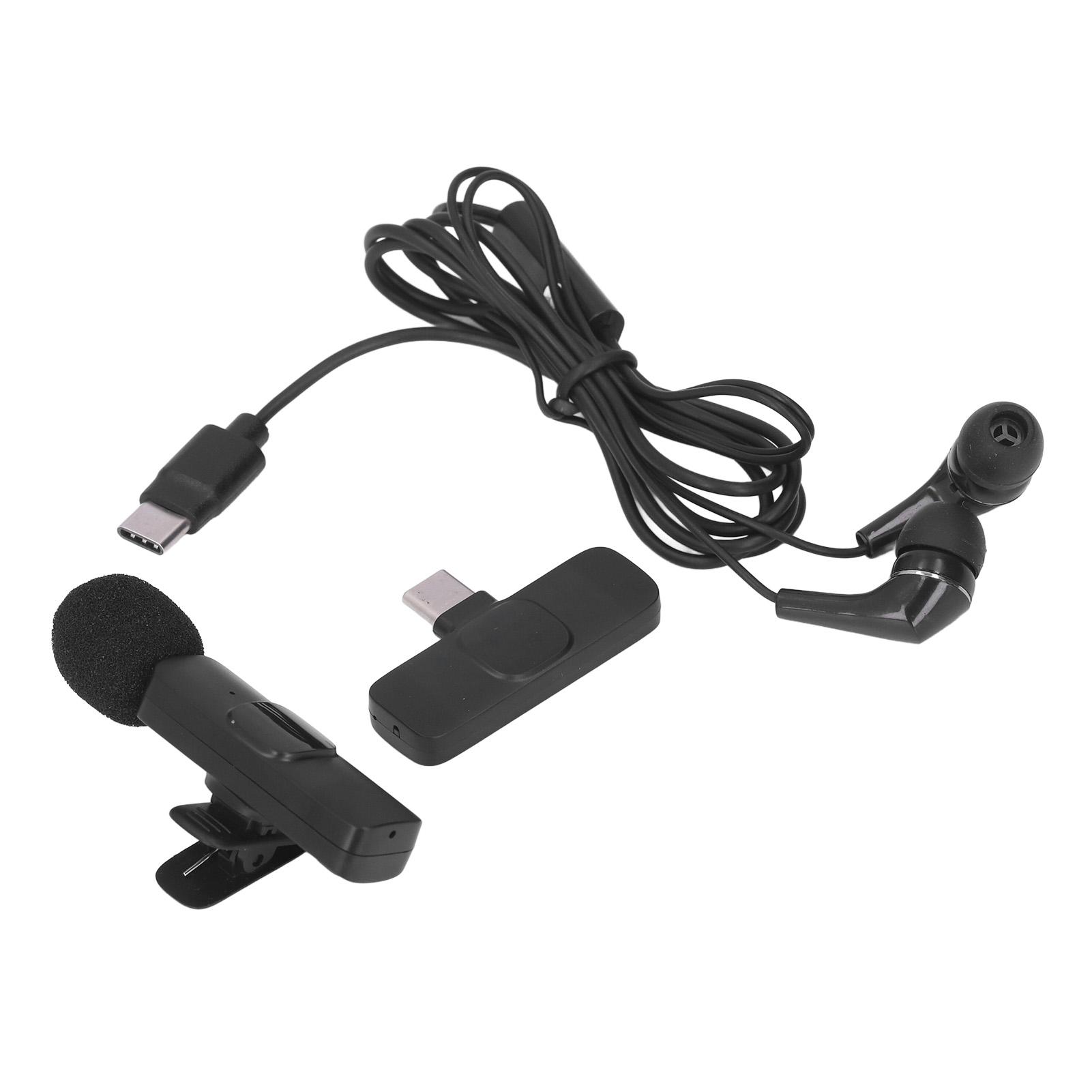 

Wireless Lapel Microphone Phone Video Recording Microphone Type C Connector Live Stream Mic for Interview