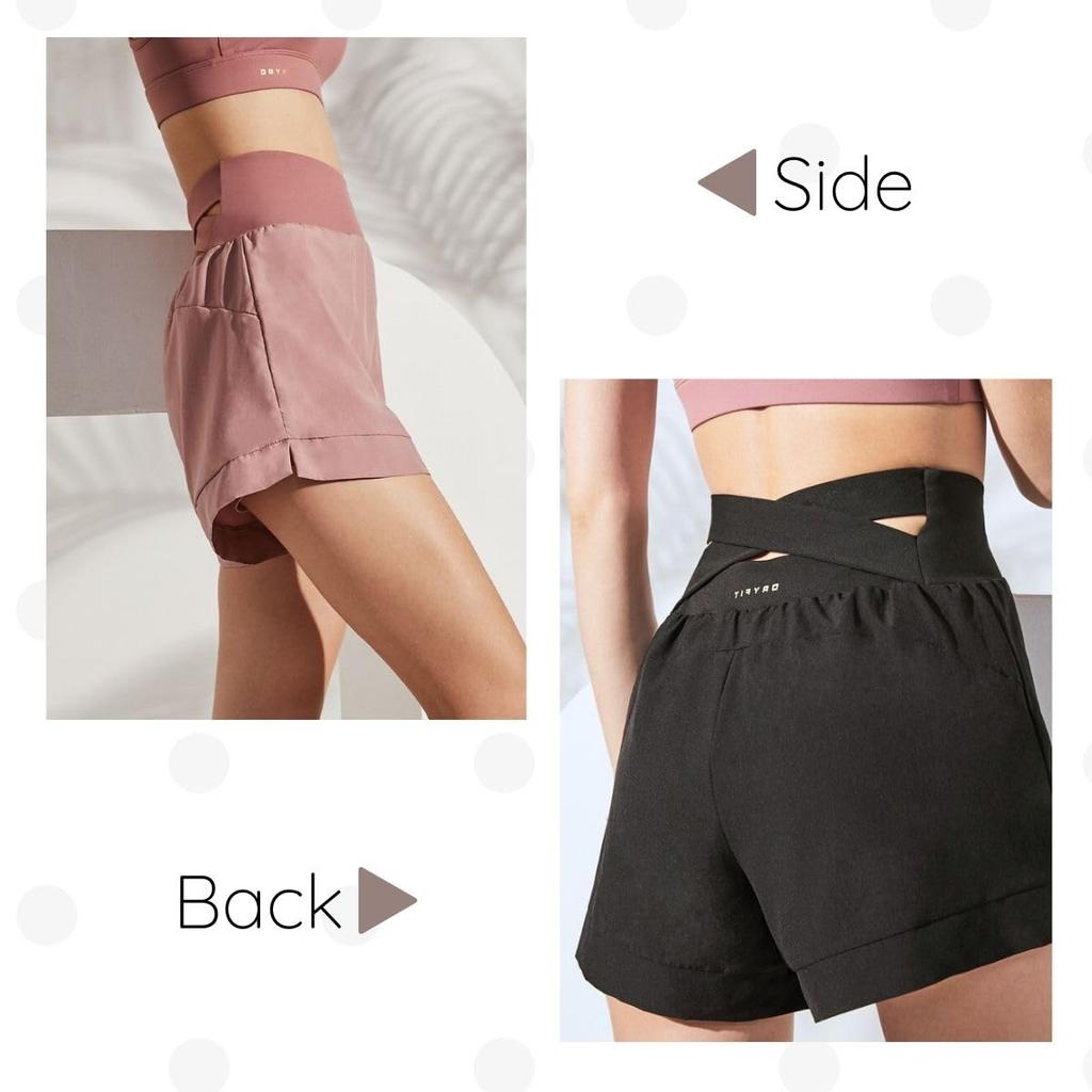 VeroMan Yoga Cute Yoga Women's High-Waisted Shorts, Pants, Ppi-pag017 (Pink, Small)