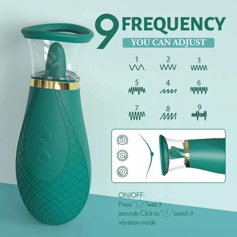 Rechargeable Rotating Licking Tongue Vibrator Nipple Clitoris Stimulation Sucker Toy Lady Licking Tongue Clitoral Woman Sex Toy