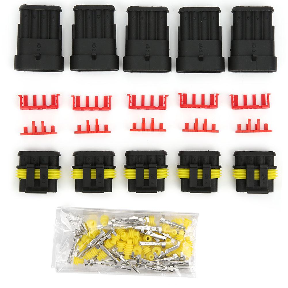 5 Sets 4P 5P 6P AMP 1.5 Male and Female Plug Automotive Car Waterproof Connector4P