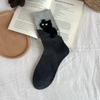 New Spring/autumn Mid-calf Socks Cute Comfortable Flocked Cat-themed Seamless Socks for Women