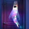 Halloween Garden Atmosphere Lights 47 Inch Hanging Ghost Windsock with LED Lights Luminous Flying Ghosts Front Door Decor Flag Wind Socks for