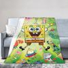 Cartoon Animated Blanket Cover SpongeBob SquarePants Fleece Throw Blankets Bedding Couch Portable Ultra-Soft Warm Bedspreads