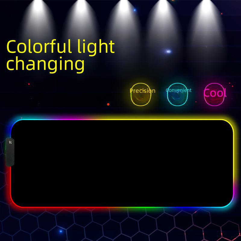 RGB LED Luminous Gaming Mouse Pad - Oversized Desk Mat with Lock Edge for Office & Esports