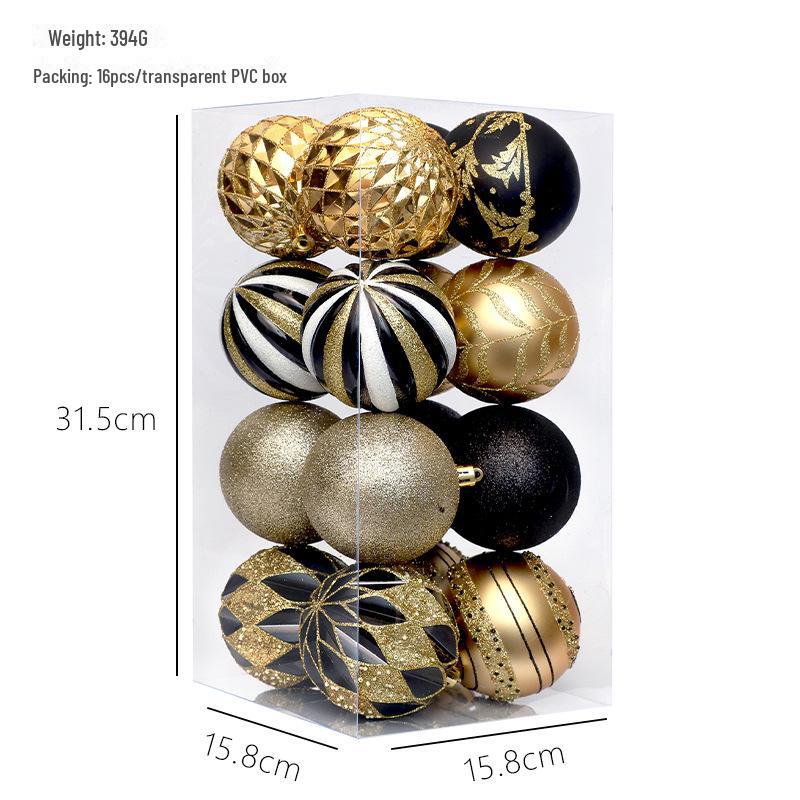 Elegant 8CM/16 Painted Christmas Ball Set: Exquisite Cross-Border Tree Decorations