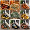 Flower Floral Welcome Rugs Boho Door Mat New Half Round Doormat  Indoor Outdoor