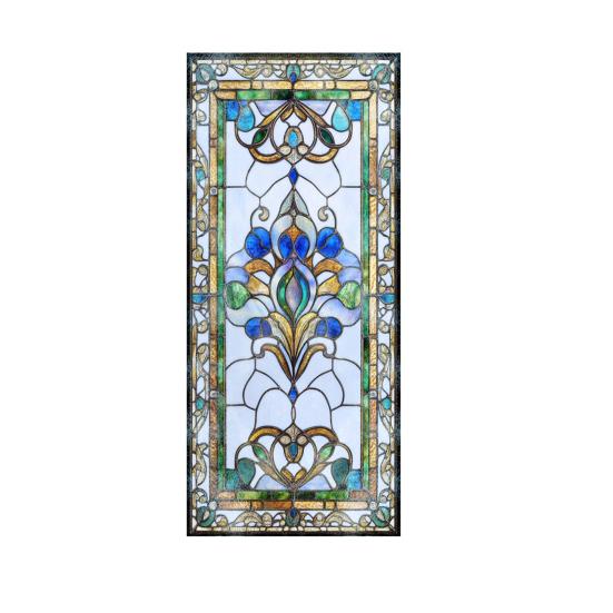 Yousheng Privacy Window Film Vintage Stained Glass Style Static Window Cling Decorative Glass Sticker for Cabinet Bathroom Kitchen Door Panel