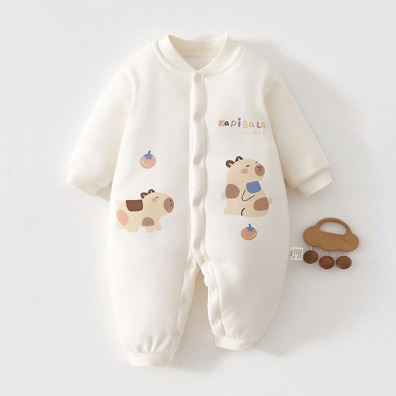 Winter-Ready Baby Bodysuit: 120g Thick Cotton Padded Romper, Pure Cotton Crawling Suit