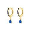 Rainbow Colored Zircon Ear Buckle Set, Love Water Drop Pendant, Small Earrings, Light Luxury and Exquisite Stacked Women's Earrings.