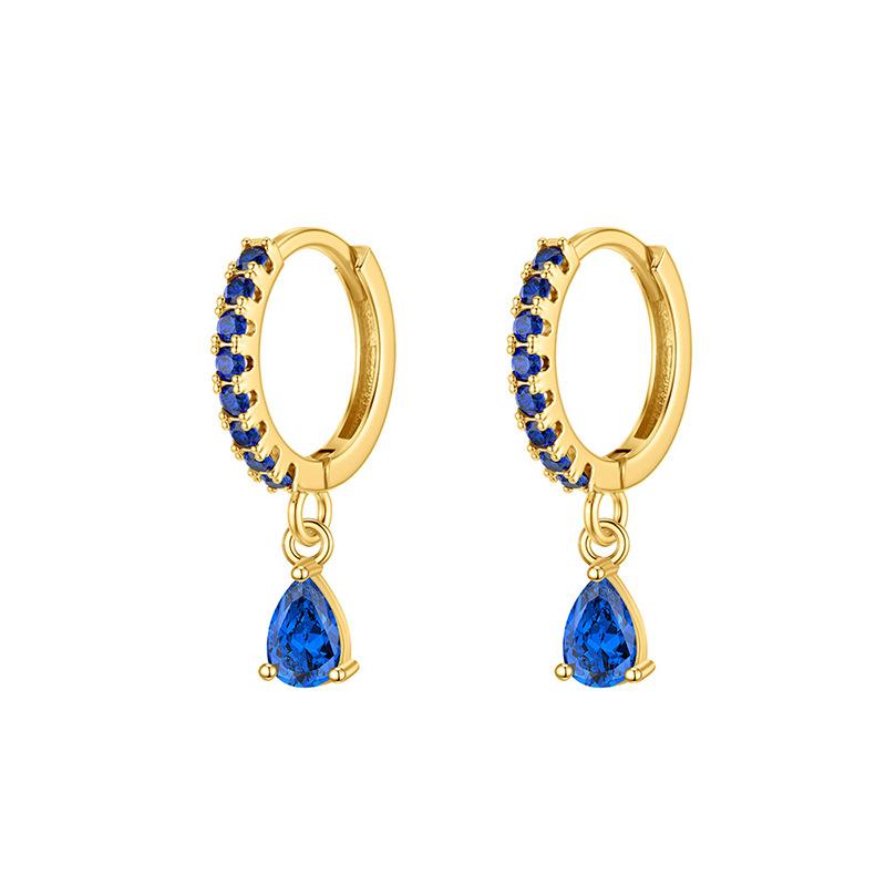 Rainbow Colored Zircon Ear Buckle Set, Love Water Drop Pendant, Small Earrings, Light Luxury and Exquisite Stacked Women's Earrings.