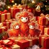 Acryl Chinesisches Tierkreiszeichen Ziege Hängendes Ornament Glückverheißend Rot Gold Für Frühlingsfest Neujahr Hausdekoration