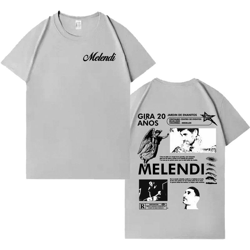 Singer Melendis Harajuku New Album TShirts Men High Quality T Shirts Cotton Casual Y2K Short Sleeve Hot Sale Clothes Teenagers
