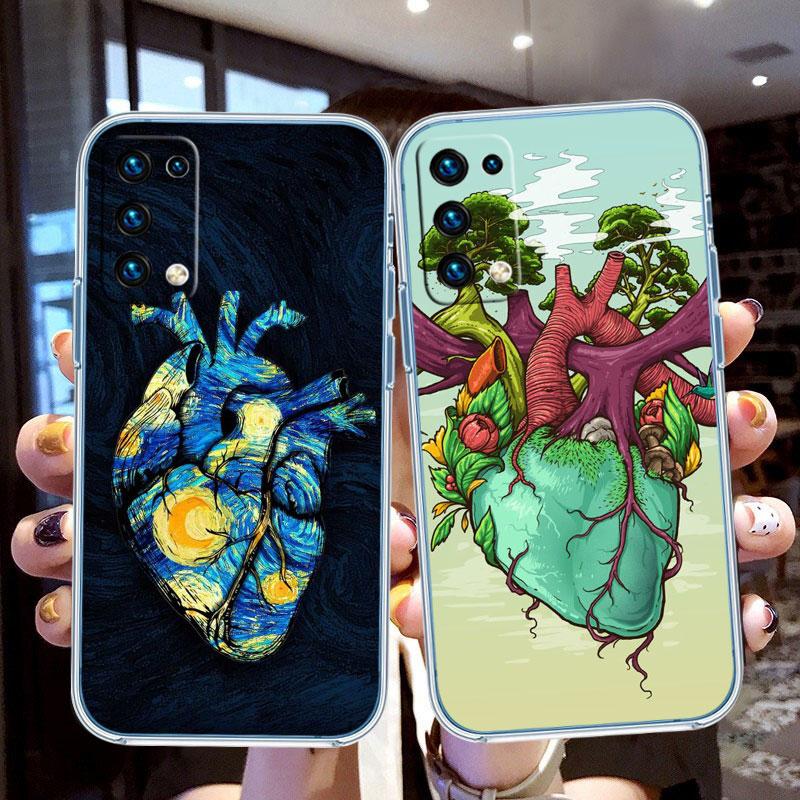Calm Heart Art Transparent Phone Case for Motorola Moto G40 G04 G05 One Ace Action  Fusion + Plus Hyper Macro Vision Zoom