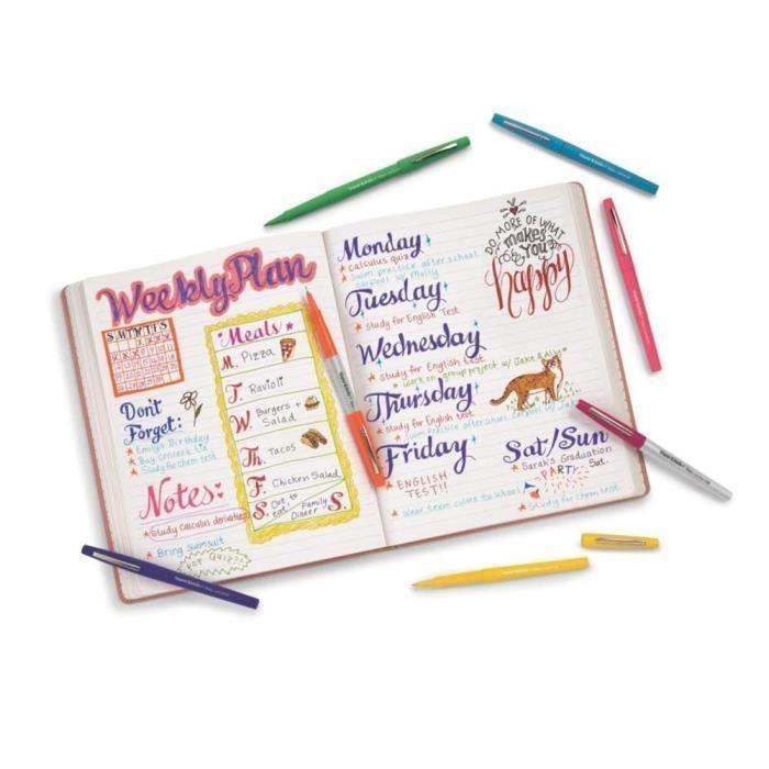 Paper mate lot de 16 stylos feutre flair candy pop - pointe moyenne - assortiment de couleurs