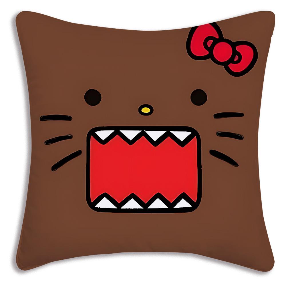Cute For D-Domo Kun Faces Pillow Covers Cartoon Sofa Decorative Home Double-sided Printing Short Plush Cute Cushion Cover