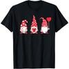 Valentines Day Gnomes Love Red Heart Women Boys Girls Men Funny T-Shirt