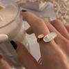 Fashion Cute Shell Irregular Rings For Women Girls Elegant Temperamental Gold Color Zircon Open Adjustable Ring Jewelry