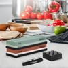 Knife Sharpening Stone Set (400mm, 1000mm, 3000mm, 8000mm), Double-Sided Sharpening, Surface Refining, Rubber Stand, Rough/Medium/Finishing Whetstones
