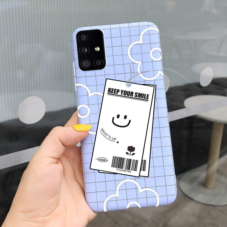Cute Cartoon Phone Case For Samsung Galaxy M51 M31 Candy Color Soft Silicone Back Cover For Samsung M51 SM-M515F M31 Prime M315F