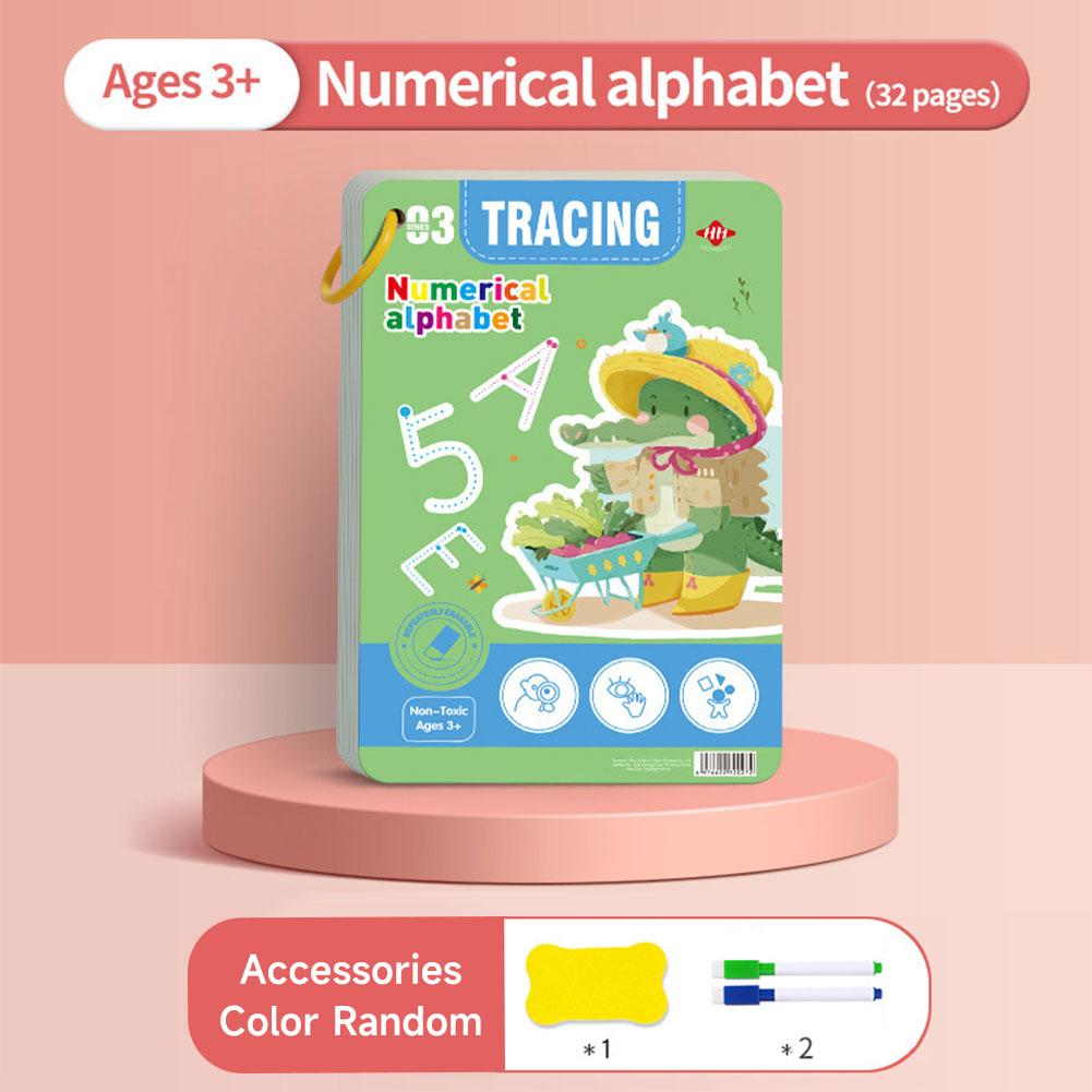 32 Page Reusable Magic Practice Notebook Set Magical Tracing Workbook Montessori Educational Books for Children Pen Control Learning Writing Skills