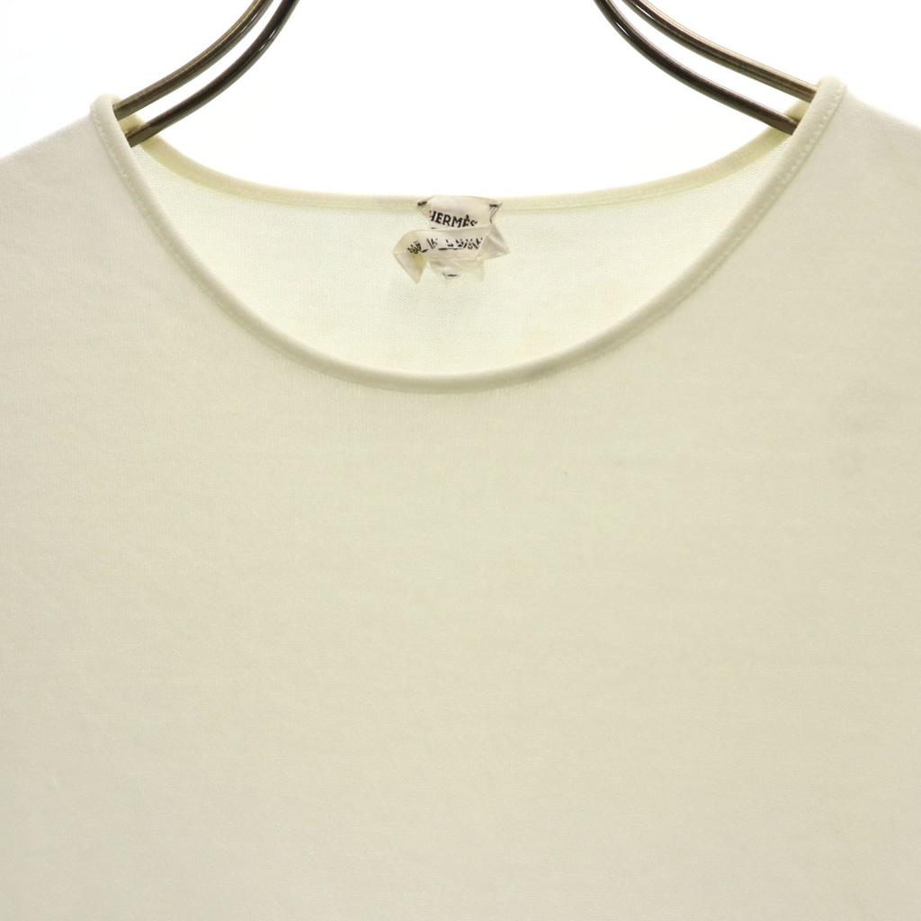 HERMES Made in France Short sleeve T-shirt 34 Ivory Women Used