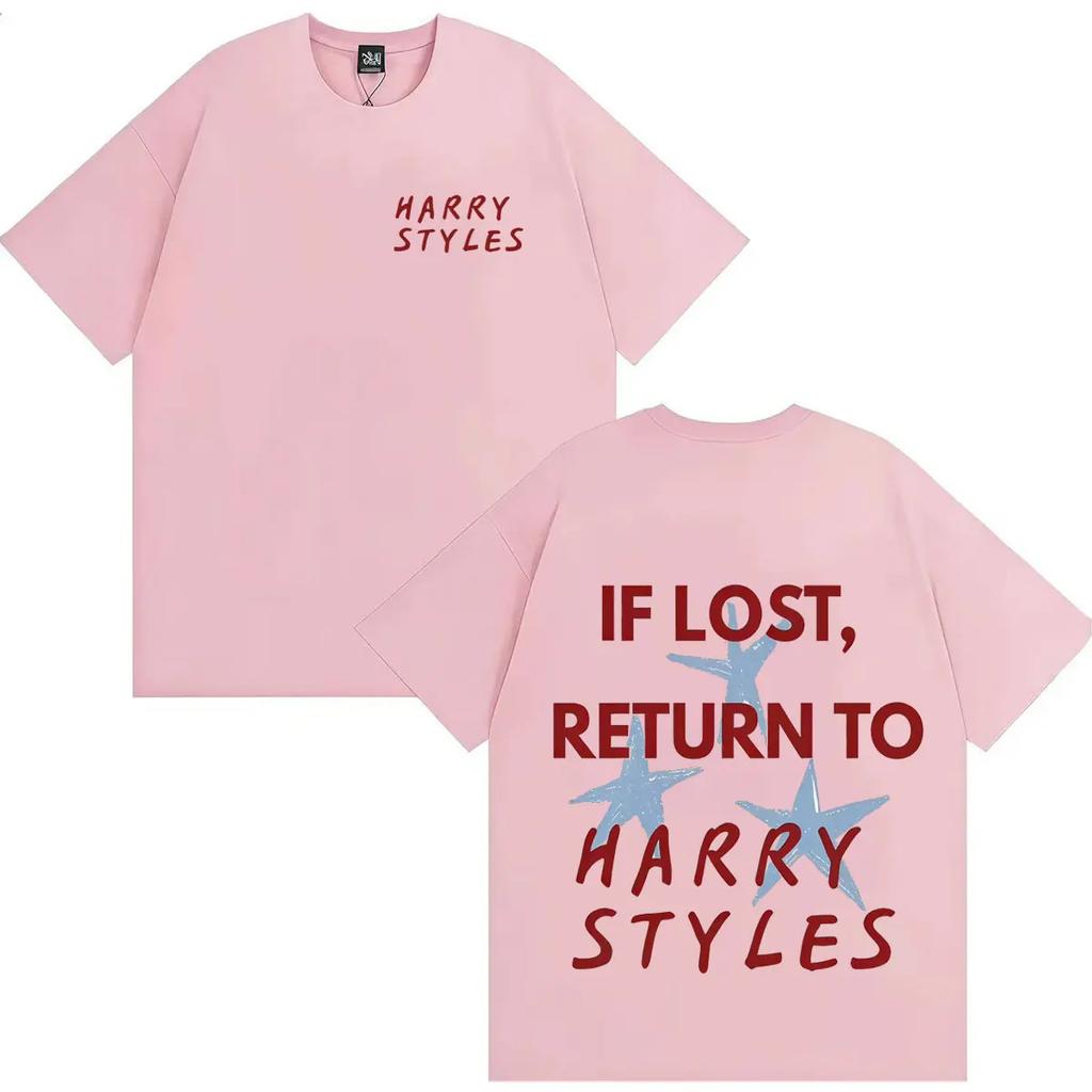 Harry Styles Fashion Double Sided Print Gothic T-Shirt Classic Aesthetic Casual Comfortable Men O-Neck Y2K Tee Shirts Streetwear