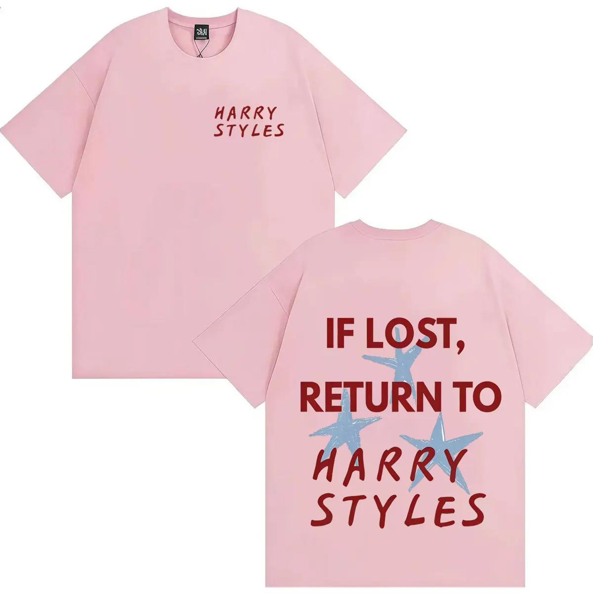 

Harry Styles Fashion Double Sided Print Gothic T-Shirt Classic Aesthetic Casual Comfortable Men O-Neck Y2K Tee Shirts Streetwear XXXL синій
