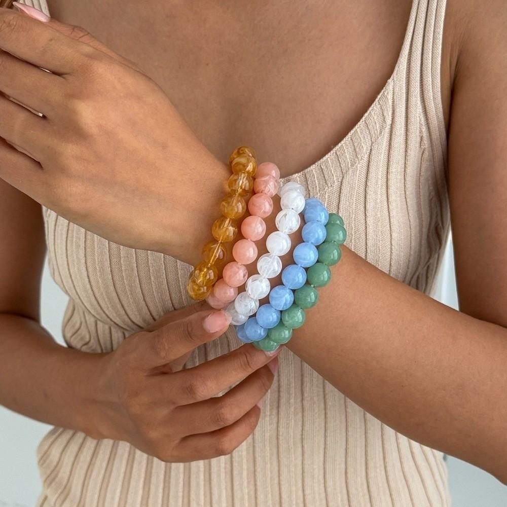 4Pcs Stackable Beads Bracelet Set Multicolor Cuff Bracelet Set New Round Bangles  Women