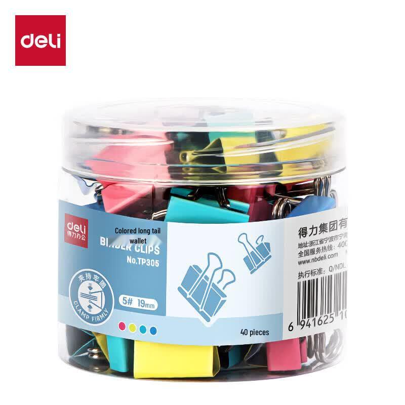 Deli Colored Binder Clips 19mm