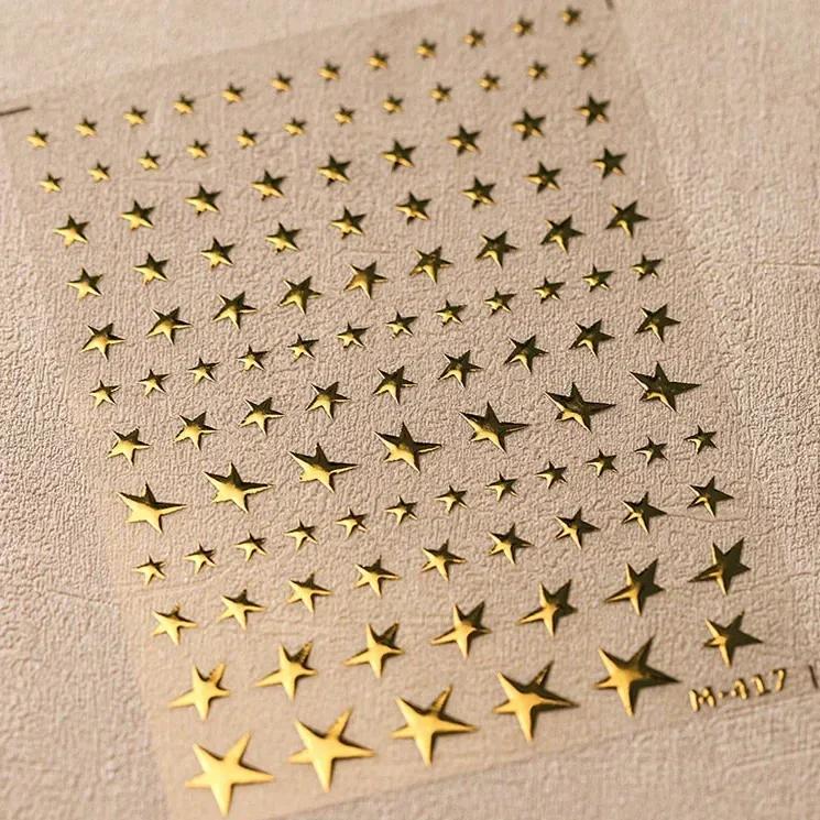 1pcs 5D Relief Colorful Star Nail Art Stickers Multi Macaron Mangxing Nail Decorations Self Adhesive Decals Accessories