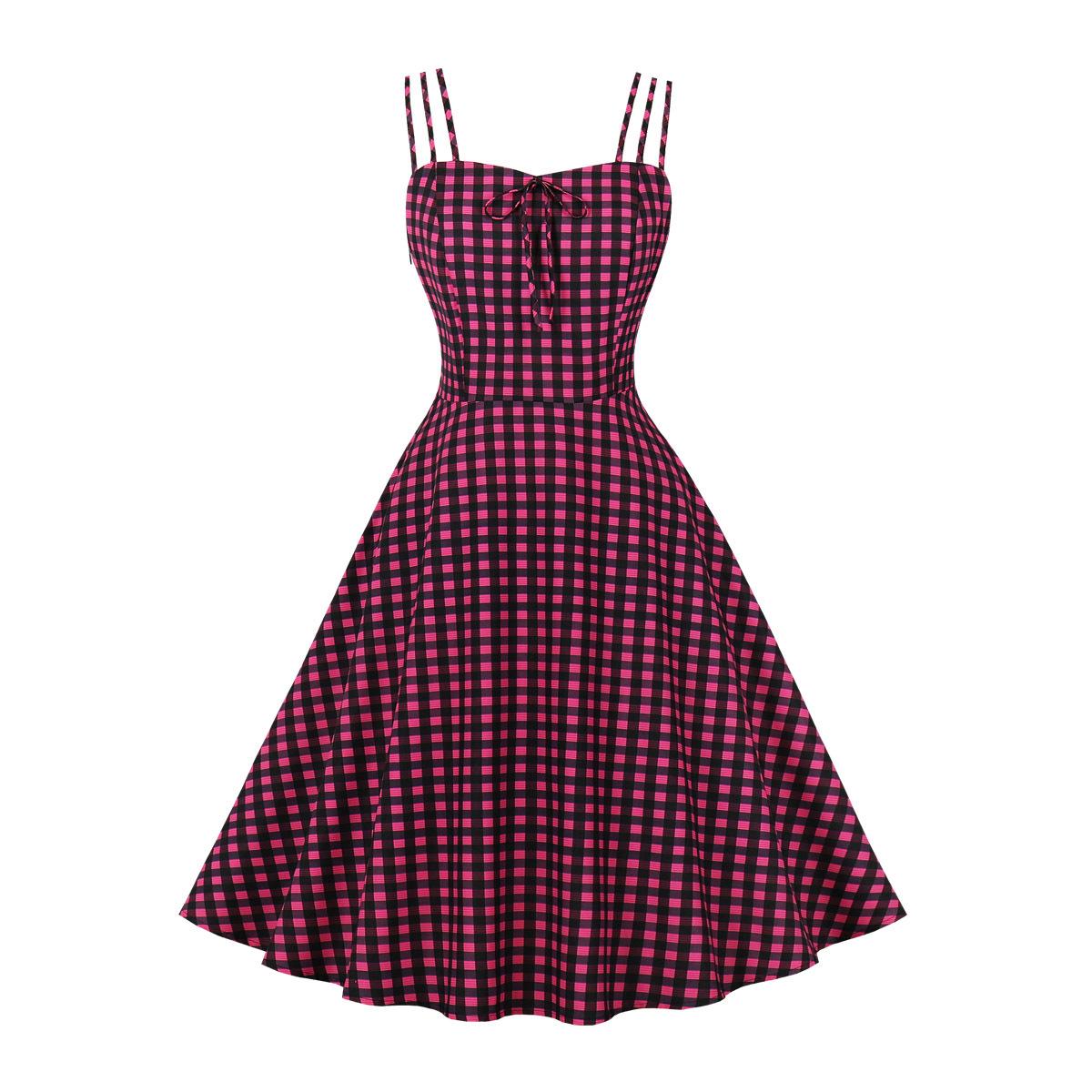 

Ретро стиль, горошек, бант спереди, вечерние свободные платья на бретельках, женское летнее винтажное хлопковое платье с гофрированной спиной M