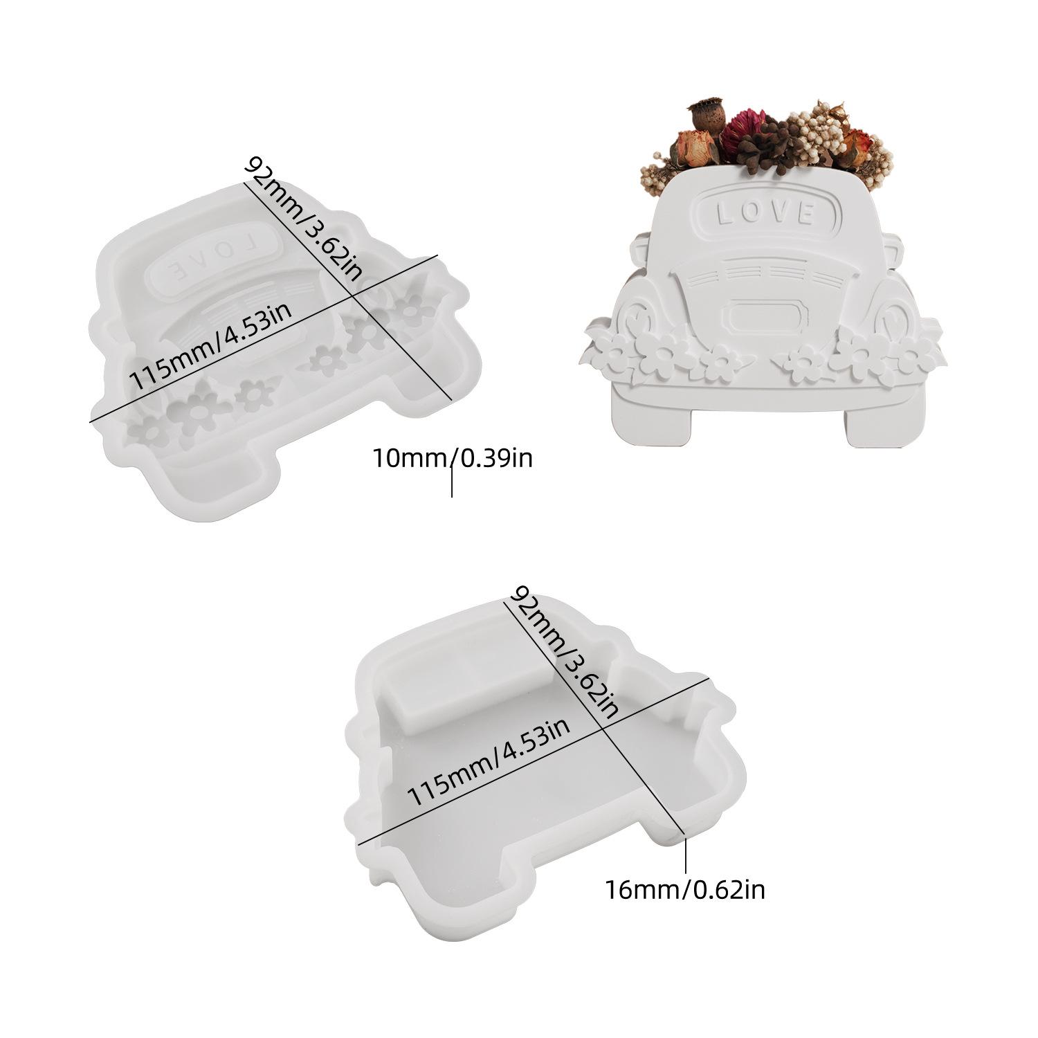 

DIY Automotive Plug-in Ornament Silicone Mold Gypsum Truck Flower Plug Epoxy Resin Mold Home Handicrafts Decoration and Storage