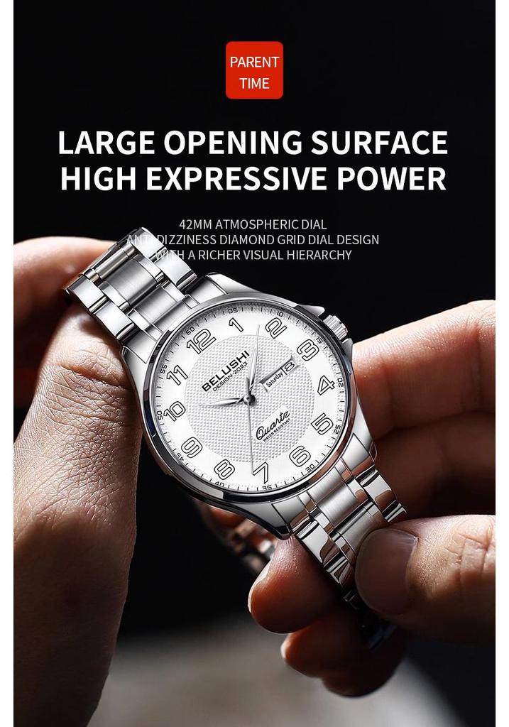 BELUSHI Leuchtende Wasserdichte Quarz-Armbanduhr für Paare - Herren und Damen.