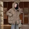Down Jacket Hooded Autumn Winter Loose Puffer Coat Women Large Size Overcoat Thicken Parkas