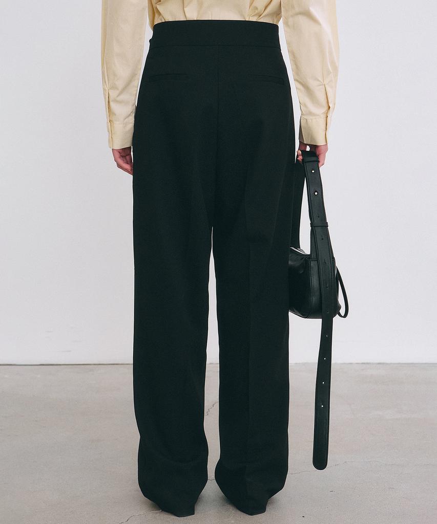 Nigaennikol Minimal Classic Pintuck Slacks_Black