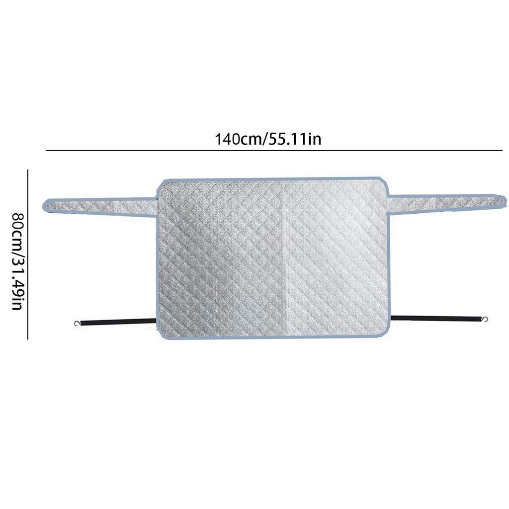 140*80cm Rear Windshield Snow Cover 2-layer Aluminum Foil Car Winter Windshield Cover With Hooks And Invisible Magnet Snow Cover