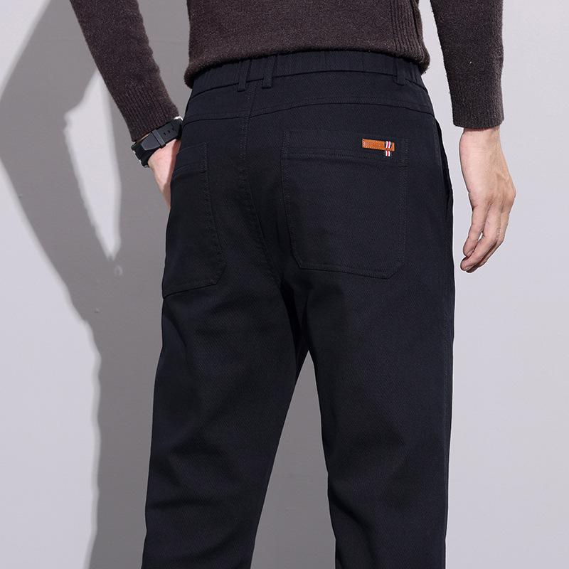 6 typů kávy Černá Šedá Podzimní a zimní Pánské kalhoty s fleecem/Běžné Volitelné Slim fit Rovná nohavice High-end Ležérní kalhoty pro mírně pokročilé