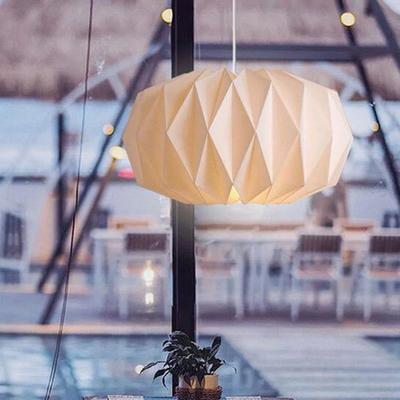 Abajur de Lanterna de Papel Estilo Nórdico Abajur Dobrável para Pendente Criativo Capa Decorativa de Luz para Decoração de Sala de Estar