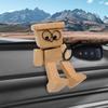 NEW Shaking Wooden Man Figurine Man Tabletop Decor Creative Statue for Car Dashboard Study Shelf Display Desk