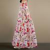 DIMANAF New 2026 Women Plus Size Spring Summer Beach Long Dress Elegant Lady Loose Oversize Maxi Floral Print