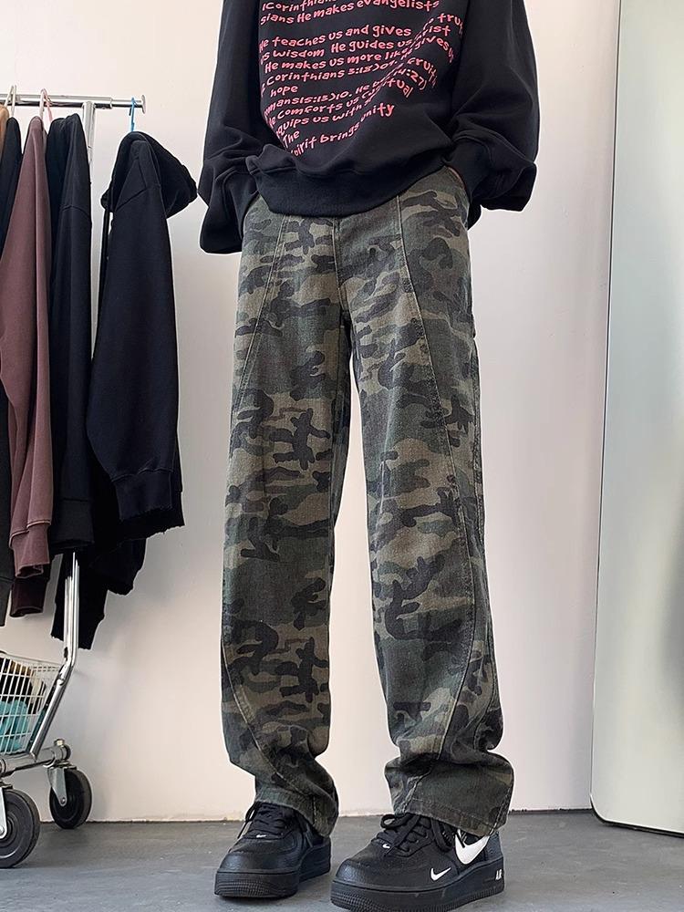 JYL Men s Jeans Camo Cargo Straight Wide Leg Washed  Denim XL детские порошок