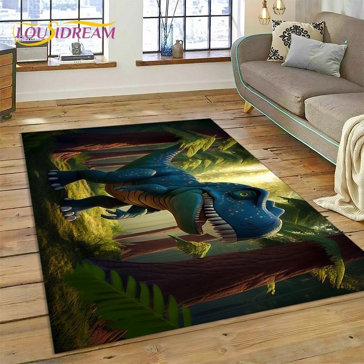 3D Cute Dino Cartoon Dinosaur Space Carpet Rug for Bedroom Living Room Home Sofa Decoration,Children Game Large Decor Floor Mat